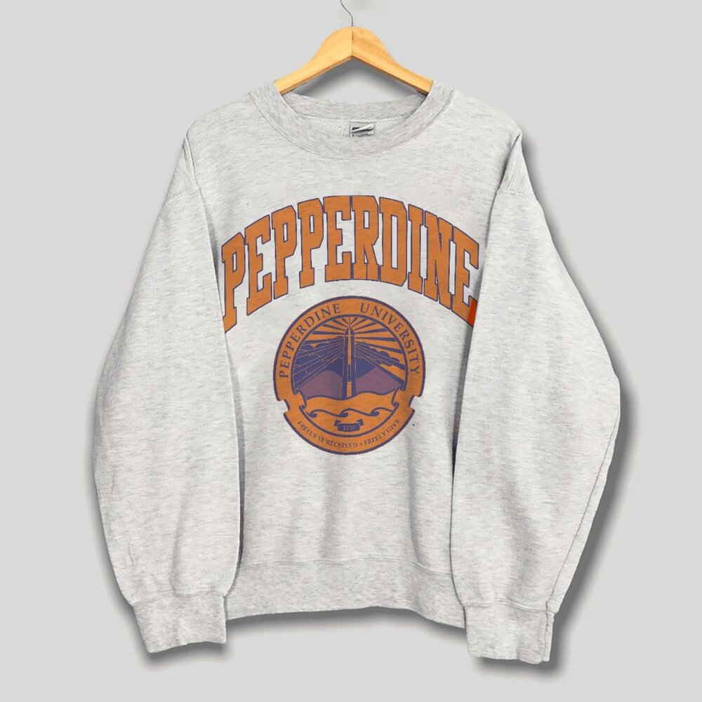 Vintage 90s Pepperdine University Sweatshirt, Pepperdine University Shirt Tee - Picture 1 of 2